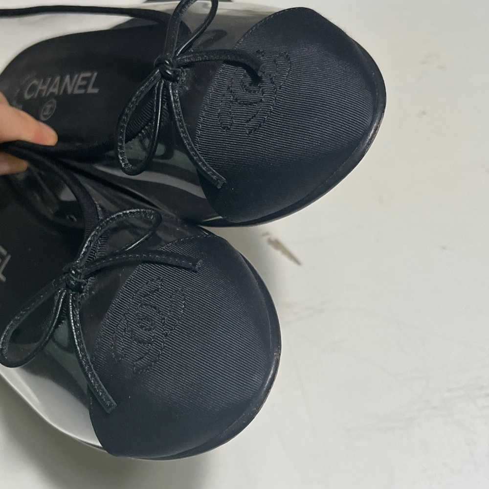 Chanel Black and Transparent Women's Flats - Picture 2 of 9
